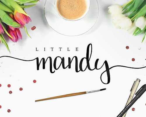 LittleMandy时尚连笔飘逸手写英文字体