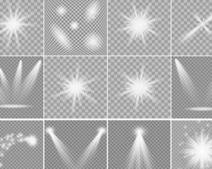 梦幻发光光束放射舞台灯光星光海报平面包装特效 EPS矢量设计素材