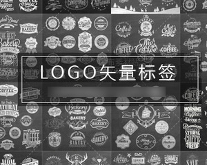 欧式手绘餐饮美食时尚花纹LOGO标签徽章图标标志 EPS矢量设计素材