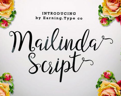 mailinda script英文手写花式连笔字体下载