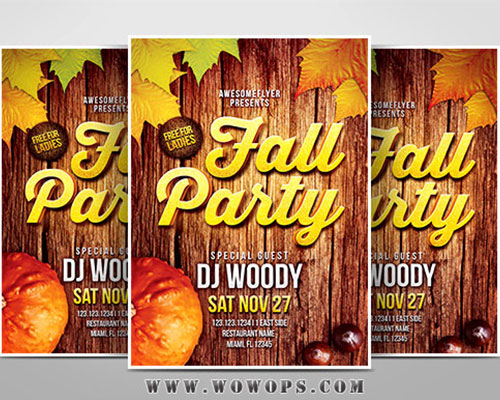 Fall Party 秋天海报模板下载