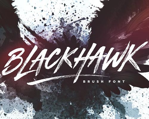 大气手写毛笔BLACKHAWK英文字体下载