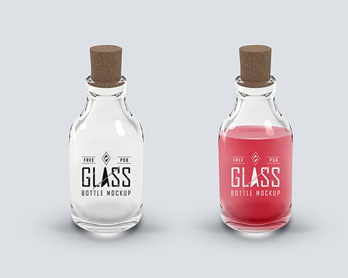 玻璃瓶智能贴图样机MOCKUP设计素材下载