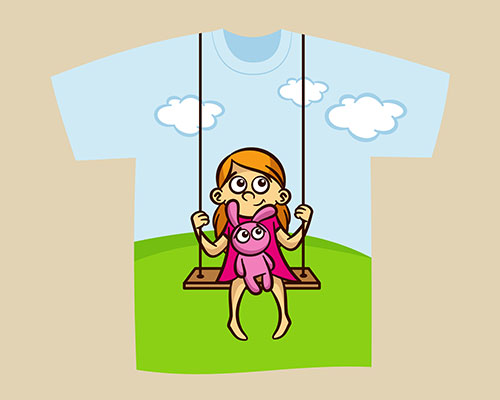 EPS矢量卡通图片儿童T恤服装印花图案下载