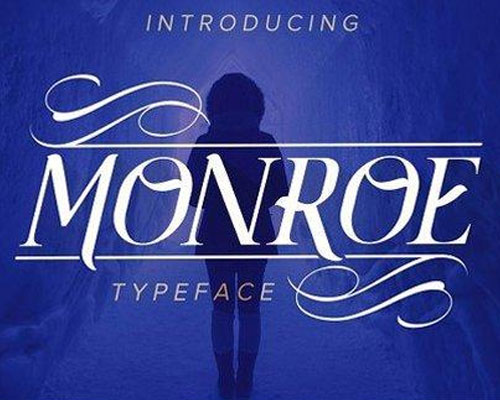 Monroe唯美叶子造型英文字体下载