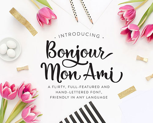 BonjourMonAmi唯美时尚花式英文字体安装下载