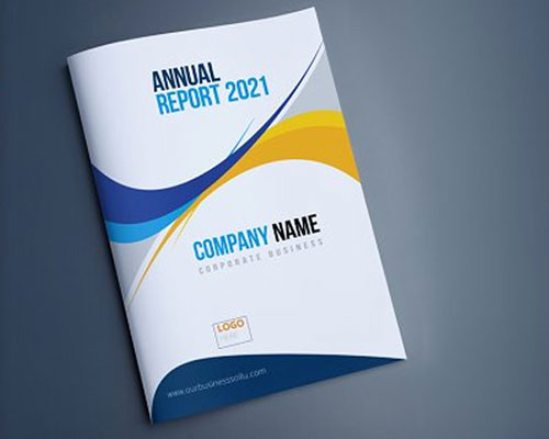 蓝色简洁企业年度报告设计InDesign模板下载