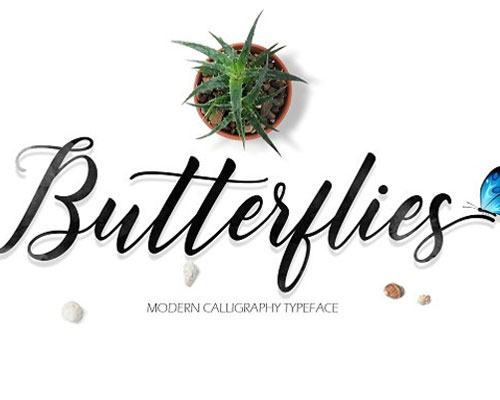 Butterflies英文艺术字体安装下载