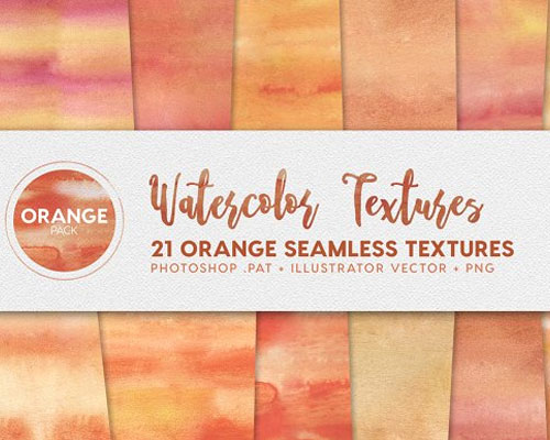 橙色系列水彩纹理无缝背景图案下载