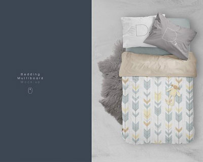 床上用品床单枕套样机模板PSD素材