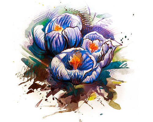 复古水彩花朵图案纹理背景素材下载