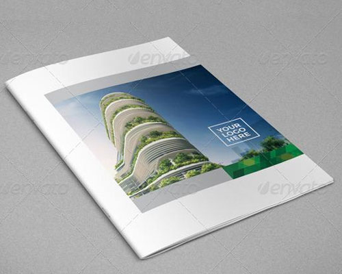 绿色创意生态房地产手册书籍画册模板下载