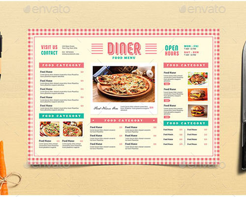 创意小清新快餐西餐厅菜单模板下载