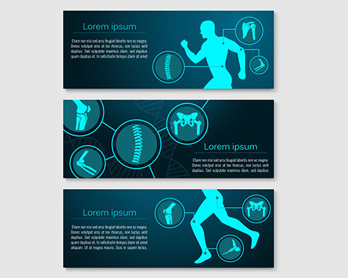 矢量骨科骨架医疗信息图表传单横幅素材下载