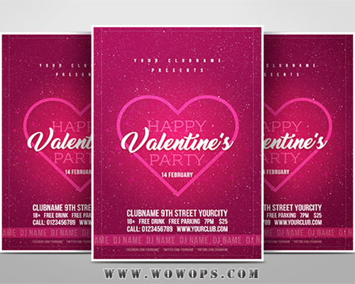 唯美浪漫红色爱心婚庆情人节通用海报模板下载