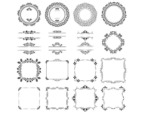 复古创意矢量欧式边框设计元素下载