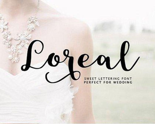 Loreal婚礼手写唯美英文字体安装