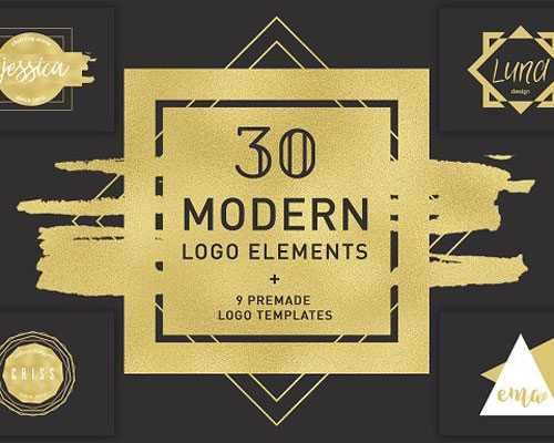 创意几何金色企业品牌图标logo设计