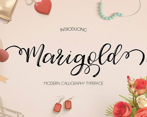 MarigoldCurls优雅创意连笔英文字体下载