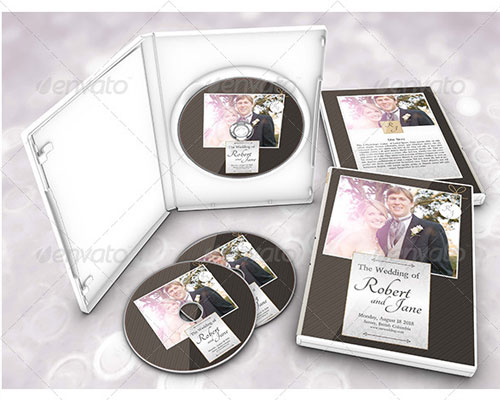 婚礼婚庆光盘DVD封面设计模板下载