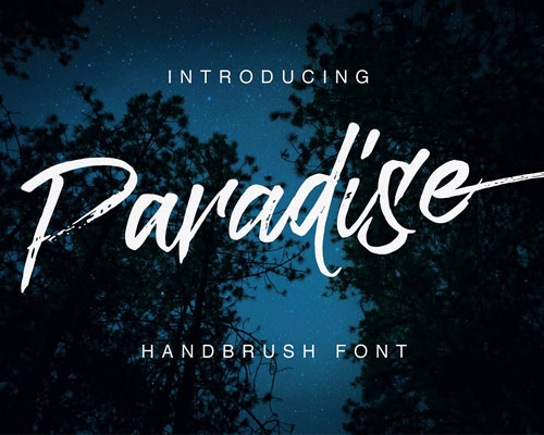 Paradise手写毛笔英文字体下载