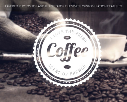 复古咖啡logo标签标志矢量素材下载