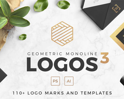 简约时尚几何标志LOGO设计模板
