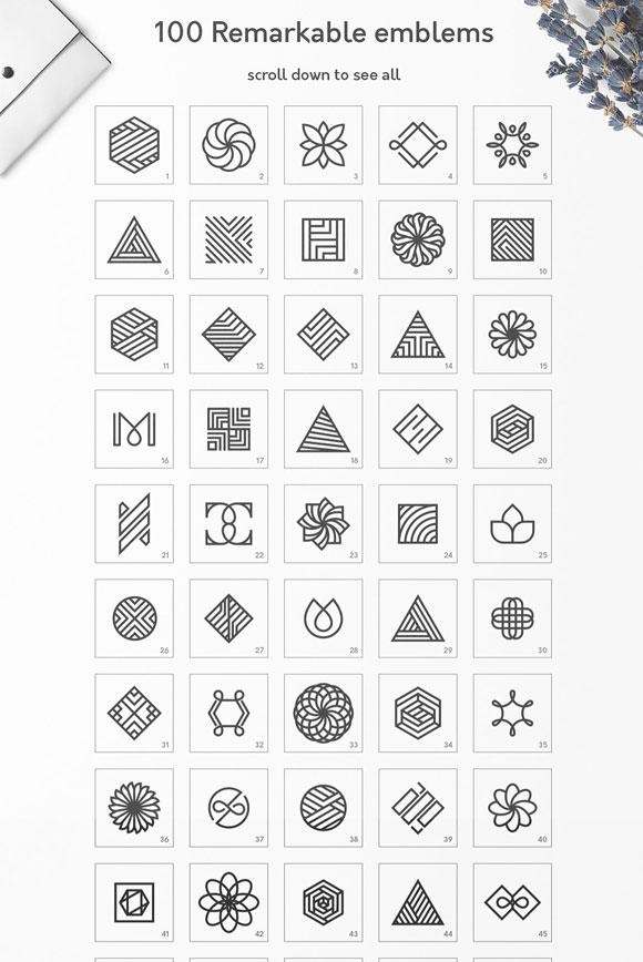 简约时尚几何标志LOGO设计模板2