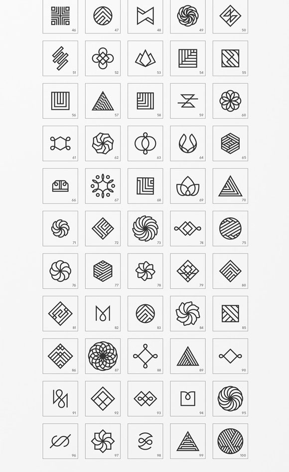 简约时尚几何标志LOGO设计模板3
