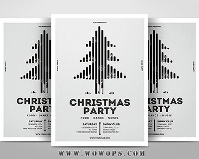 简约圣诞节活动海报PSD模板