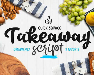 Takeaway小清新手写英文字体