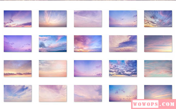 唯美紫色彩云照片叠加素材下载3