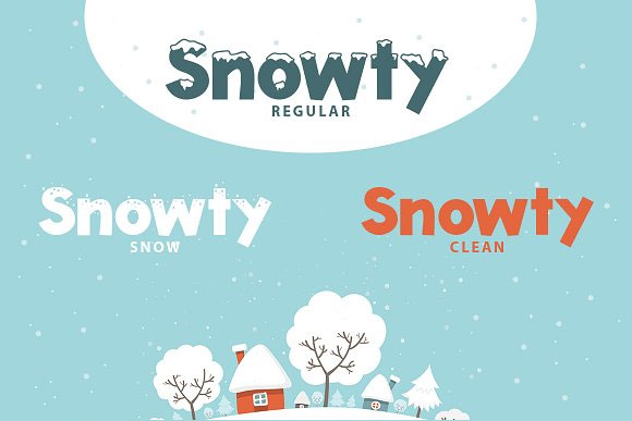 Snowty圣诞可爱英文字体素材3