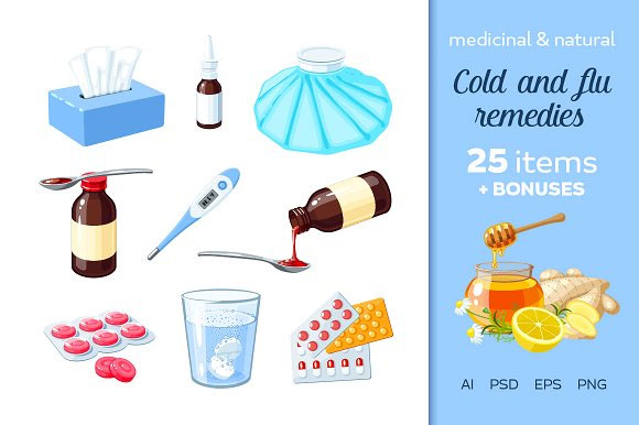 卡通药物药片流感食用疗法素材下载