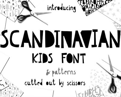 Scandinavian卡通个性英文字体无缝字母图案背景素材