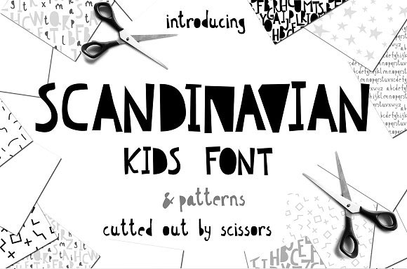 Scandinavian卡通个性英文字体无缝字母图案背景素材1
