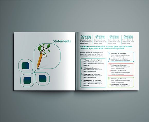 蓝色商务年度报告画册设计模板4