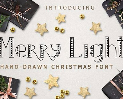 Merrylights个性圣诞英文字体素材