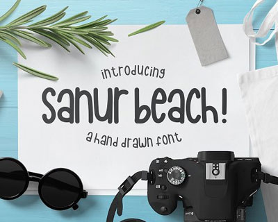 Sanur beach可爱英文字体素材