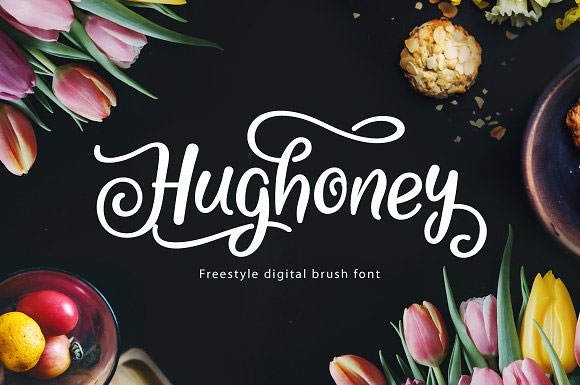 Hughoney时尚花式英文字体素材1