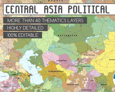 亚洲地图AI矢量素材下载