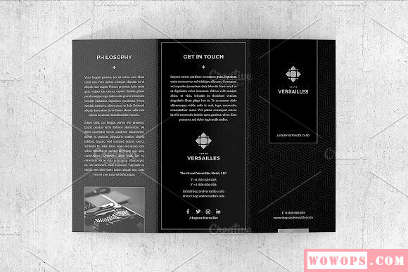 时尚黑色高档商务公司品牌三折页宣传单设计7