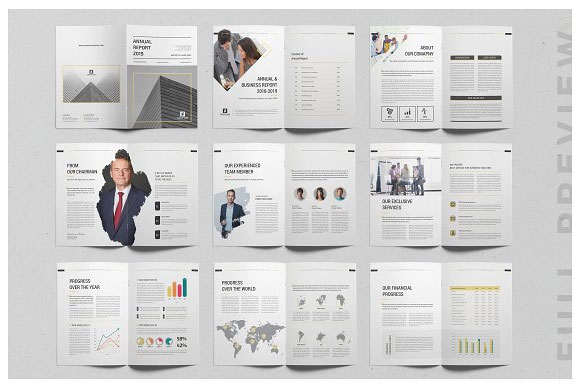 简约企业产品年度报告画册模板6