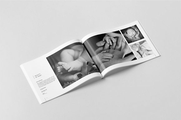 干净简约时尚黑白摄影杂志画册设计模板4