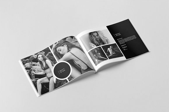 干净简约时尚黑白摄影杂志画册设计模板3