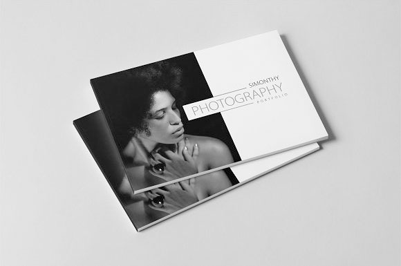 干净简约时尚黑白摄影杂志画册设计模板6