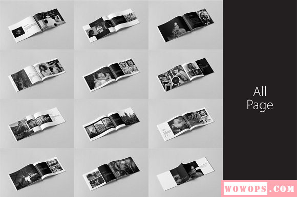 干净简约时尚黑白摄影杂志画册设计模板7