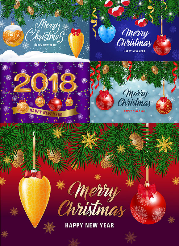 2018年圣诞节新年网页广告横幅海报banner设计4