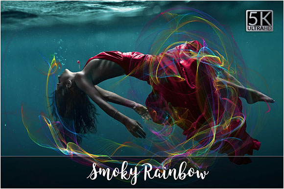 创意艺术彩色烟雾照片叠加素材1