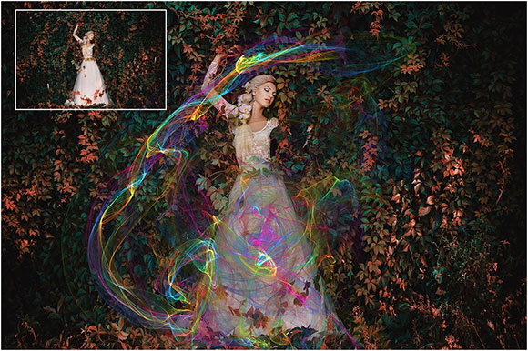 创意艺术彩色烟雾照片叠加素材2